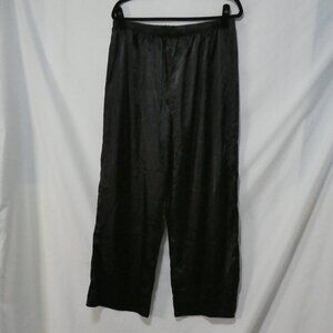 Unbranded | 2XL | Black Satin Texture Slip-On Loungewear Pants | Elastic Waist